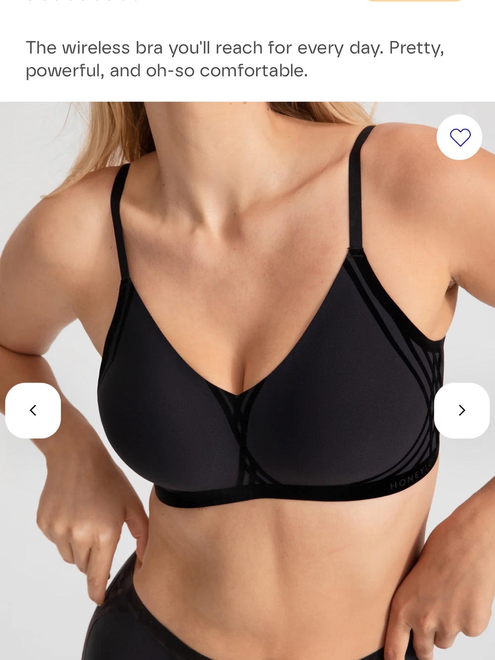 Honeylove black silhouette wireless Comfort Bra - Honeylove 1X